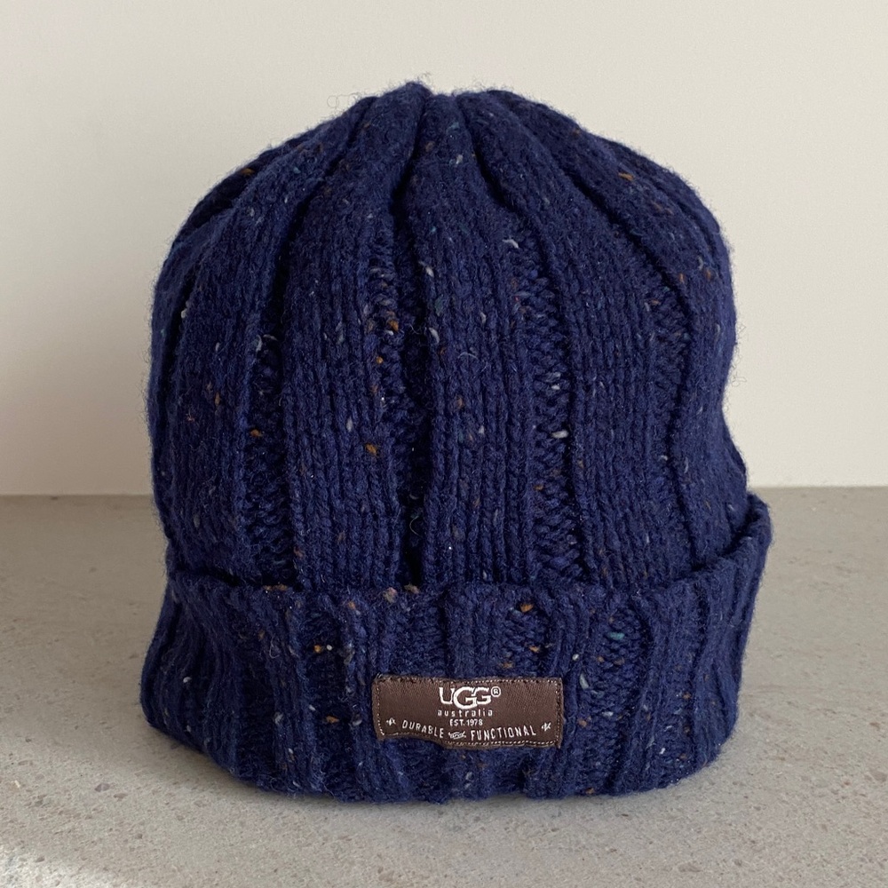 UGG Dark Blue Wool Blend Beanie